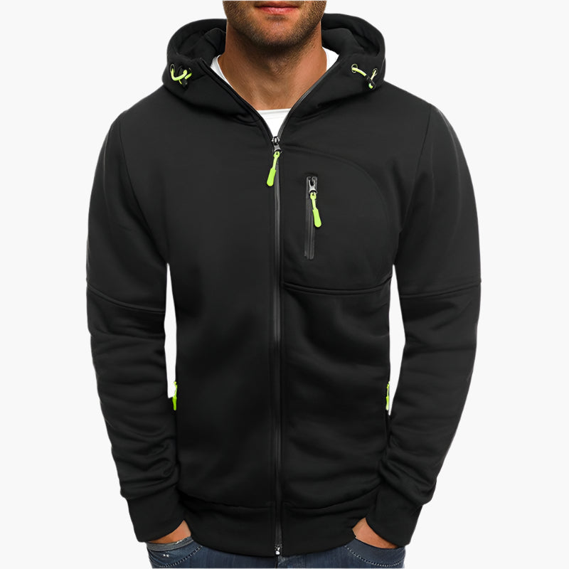 Herren Kapuzenjacke Sportlich Freizeit – Bequemer Hoodie mit Reißverschluss und Taschen