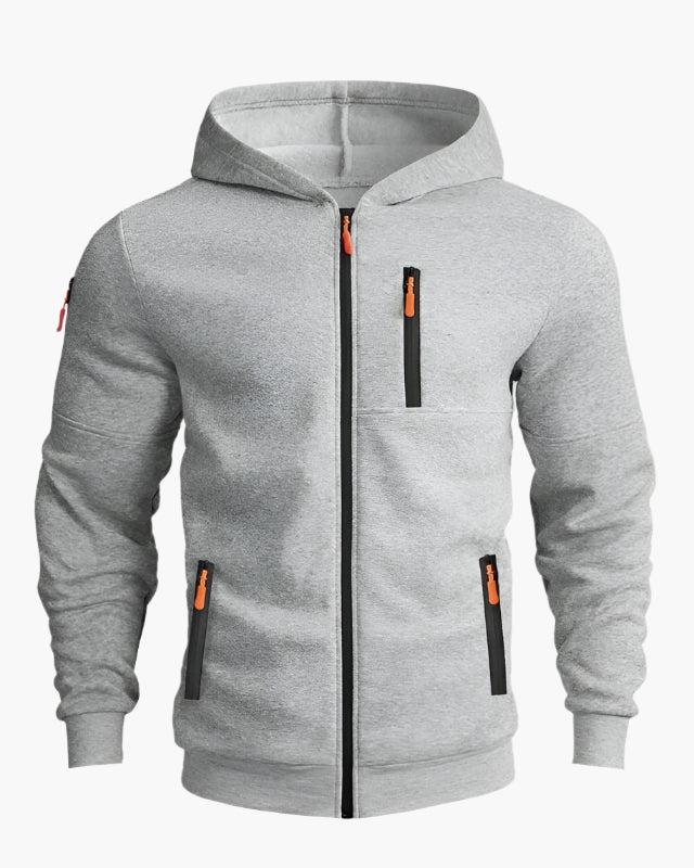 Herren Kapuzenjacke Sportlich Freizeit – Bequemer Hoodie mit Reißverschluss und Taschen