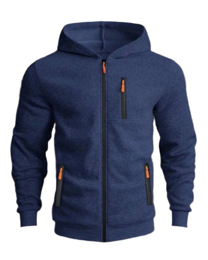 Herren Kapuzenjacke Sportlich Freizeit – Bequemer Hoodie mit Reißverschluss und Taschen