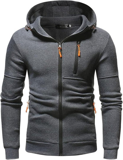 Herren Kapuzenjacke Sportlich Freizeit – Bequemer Hoodie mit Reißverschluss und Taschen