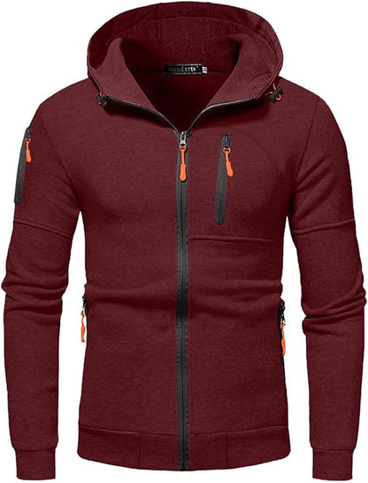 Herren Kapuzenjacke Sportlich Freizeit – Bequemer Hoodie mit Reißverschluss und Taschen