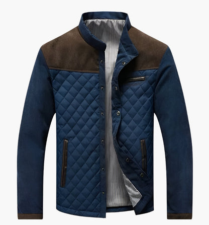 Herren Steppjacke im Patchwork-Design – Eleganter Alltagsstil für Frühling & Herbst