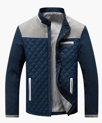 Herren Steppjacke im Patchwork-Design – Eleganter Alltagsstil für Frühling & Herbst