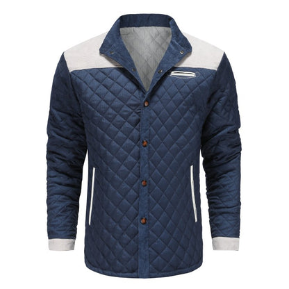Herren Steppjacke im Patchwork-Design – Eleganter Alltagsstil für Frühling & Herbst