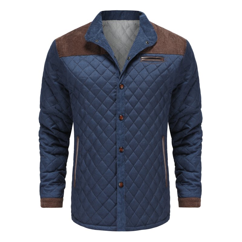 Herren Steppjacke im Patchwork-Design – Eleganter Alltagsstil für Frühling & Herbst