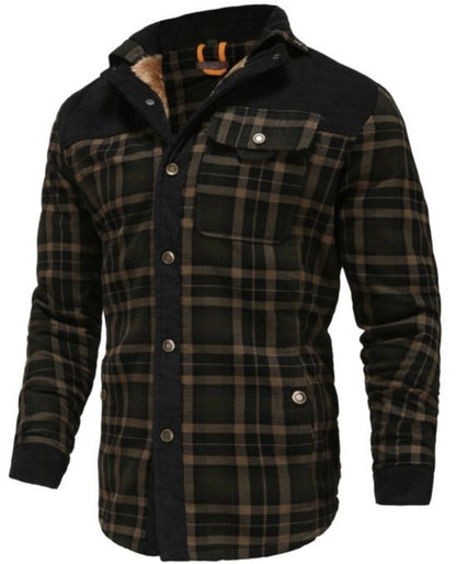 Herren Outdoor Flanelljacke im Holzfäller-Stil mit Fleece – Freizeit- und Arbeitsjacke