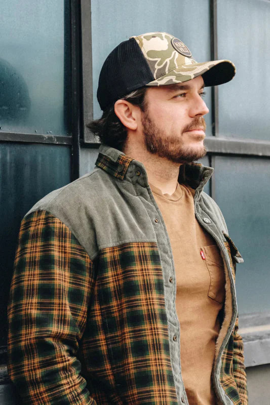 Herren Outdoor Flanelljacke im Holzfäller-Stil mit Fleece – Freizeit- und Arbeitsjacke