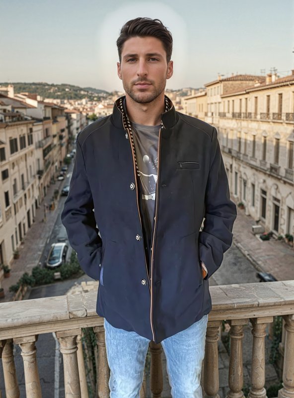 Herren Klassischer Slim Fit Mantel mit Abnehmbarem Kragen – Eleganter Business & Freizeit Übermantel