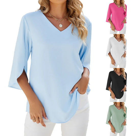 Pia - V-Ausschnitt Bluse