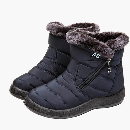 Damen Winter Stiefeletten mit Warmfutter und Reißverschluss – Bequeme gefütterte Outdoor-Schuhe für kalte Tage