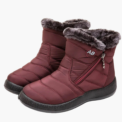 Damen Winter Stiefeletten mit Warmfutter und Reißverschluss – Bequeme gefütterte Outdoor-Schuhe für kalte Tage