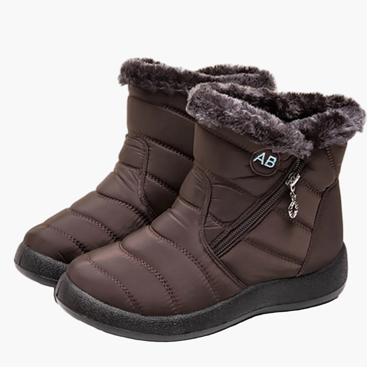 Damen Winter Stiefeletten mit Warmfutter und Reißverschluss – Bequeme gefütterte Outdoor-Schuhe für kalte Tage