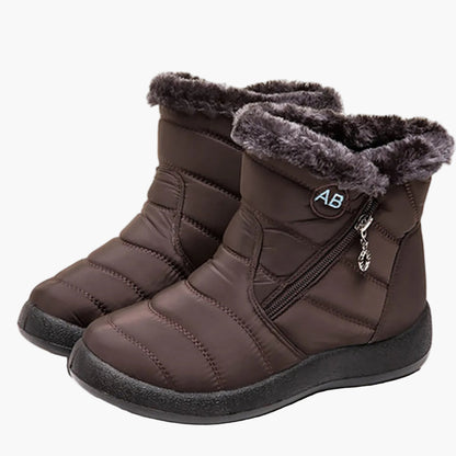 Damen Winter Stiefeletten mit Warmfutter und Reißverschluss – Bequeme gefütterte Outdoor-Schuhe für kalte Tage