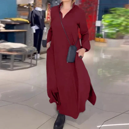 Marie - Lockeres Maxikleid mit Seitenschlitzen