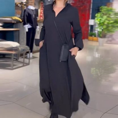 Marie - Lockeres Maxikleid mit Seitenschlitzen