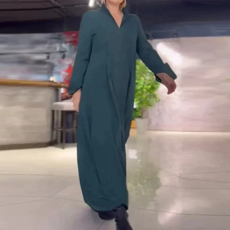 Marie - Lockeres Maxikleid mit Seitenschlitzen