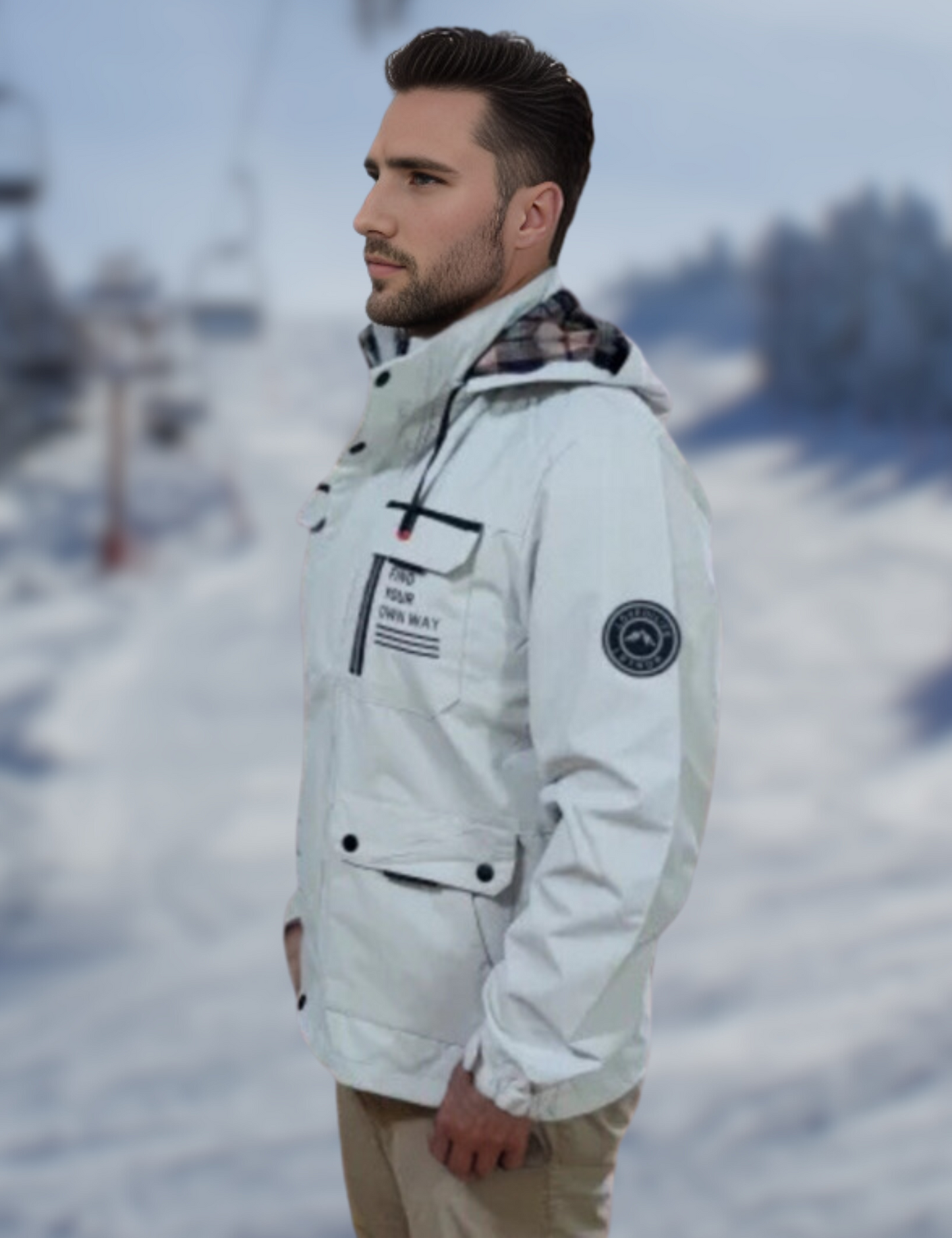 Herren Outdoor Winterjacke Wasserdicht – Sportlicher Parka mit Abnehmbarer Kapuze und Multifunktionstaschen für Alltag & Abenteuer