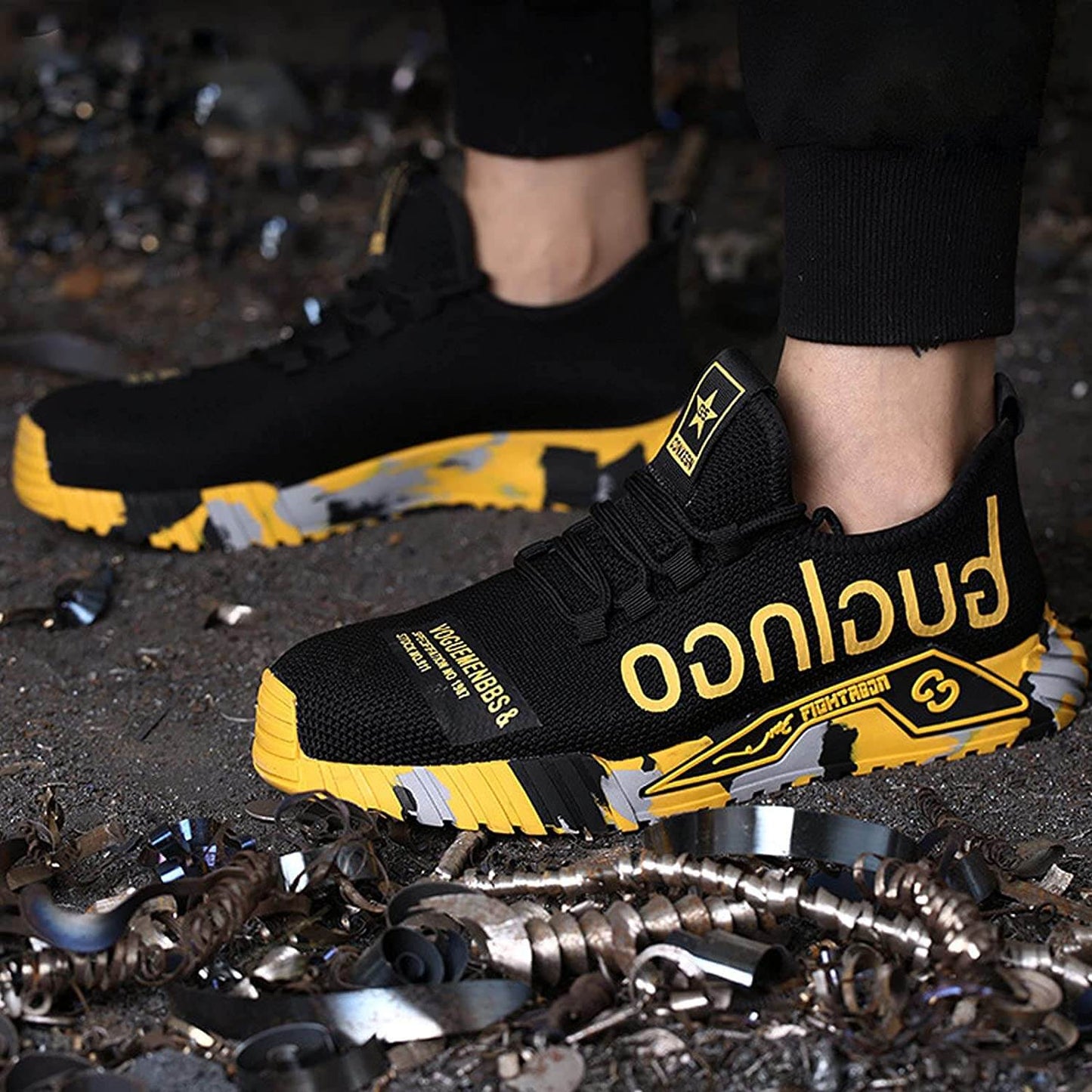 Herren Sicherheits-Arbeitsschuhe mit Stahlkappe – Sportlicher Komfort für Bau & Outdoor