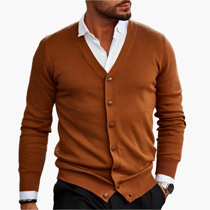 Herren Cardigan Klassisch Elegant – Business & Freizeit Strickjacke mit V-Ausschnitt