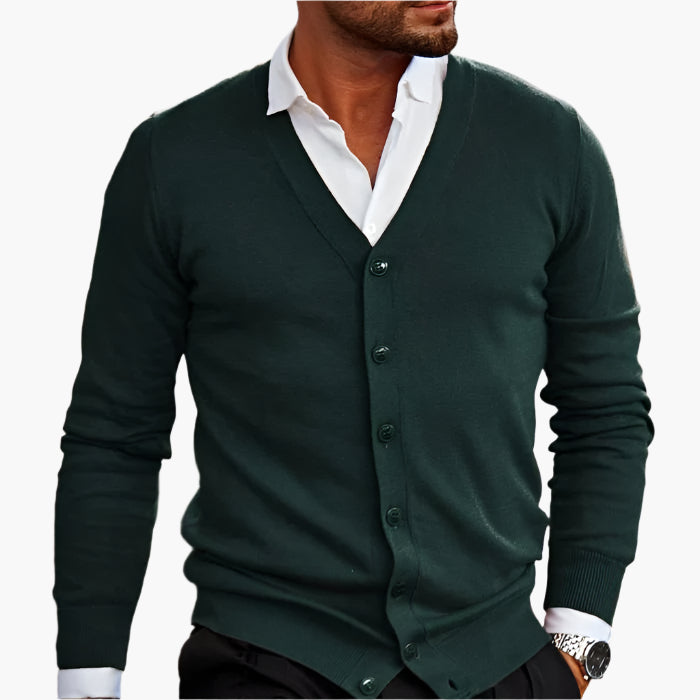 Herren Cardigan Klassisch Elegant – Business & Freizeit Strickjacke mit V-Ausschnitt
