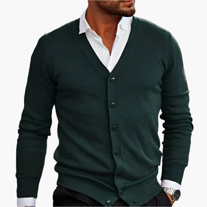 Herren Cardigan Klassisch Elegant – Business & Freizeit Strickjacke mit V-Ausschnitt