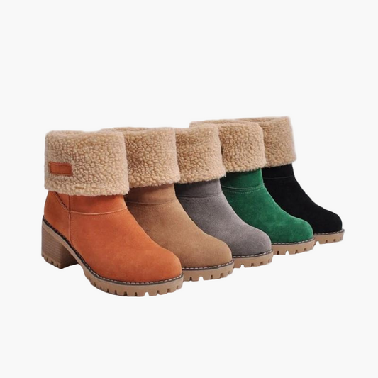 Damen Winterstiefel mit Warmfutter – Modische Umklappbare Stiefeletten für Alltag & Freizeit